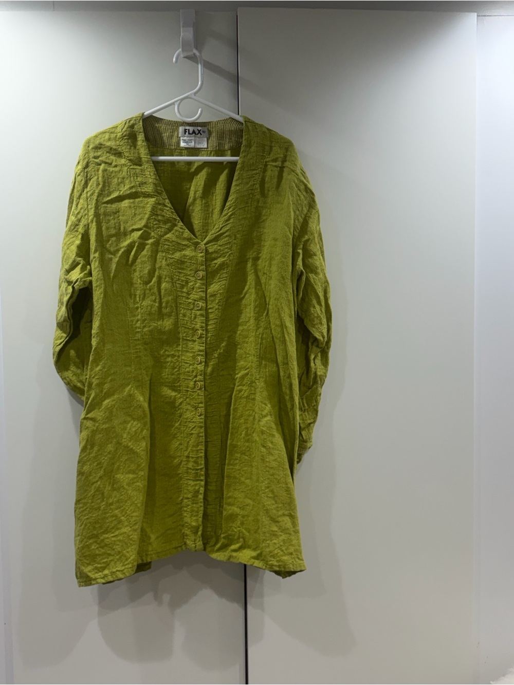 Flax Olive Green Linen Maxi Dress